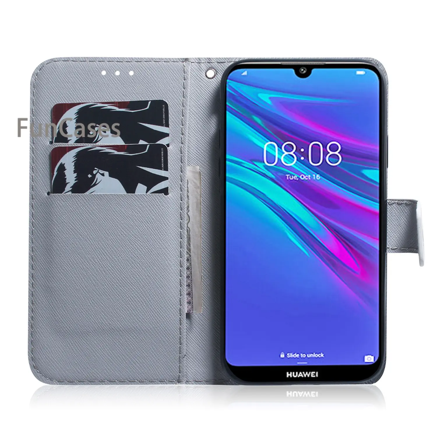 8A Phone Accesories untuk Telefon Huawei Y6 2019 Hewan Peliharaan Csse Kulit PU Tas Telepon S Seluler Huawei Armor Kehormatan 8A case Ponsel