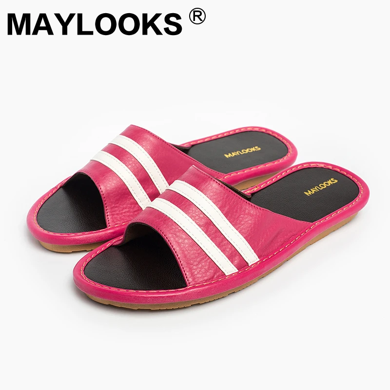 

Ladies Slippers Spring And Summer Genuine Leather Home Indoor Slip Non-slip Woman Slippers 2018 New Tb005