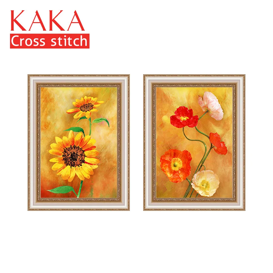 

Cross stitch kits,Embroidery needlework sets with printed pattern,11CT-canvas for Home Decor Painting,Flowers Full NCKF059