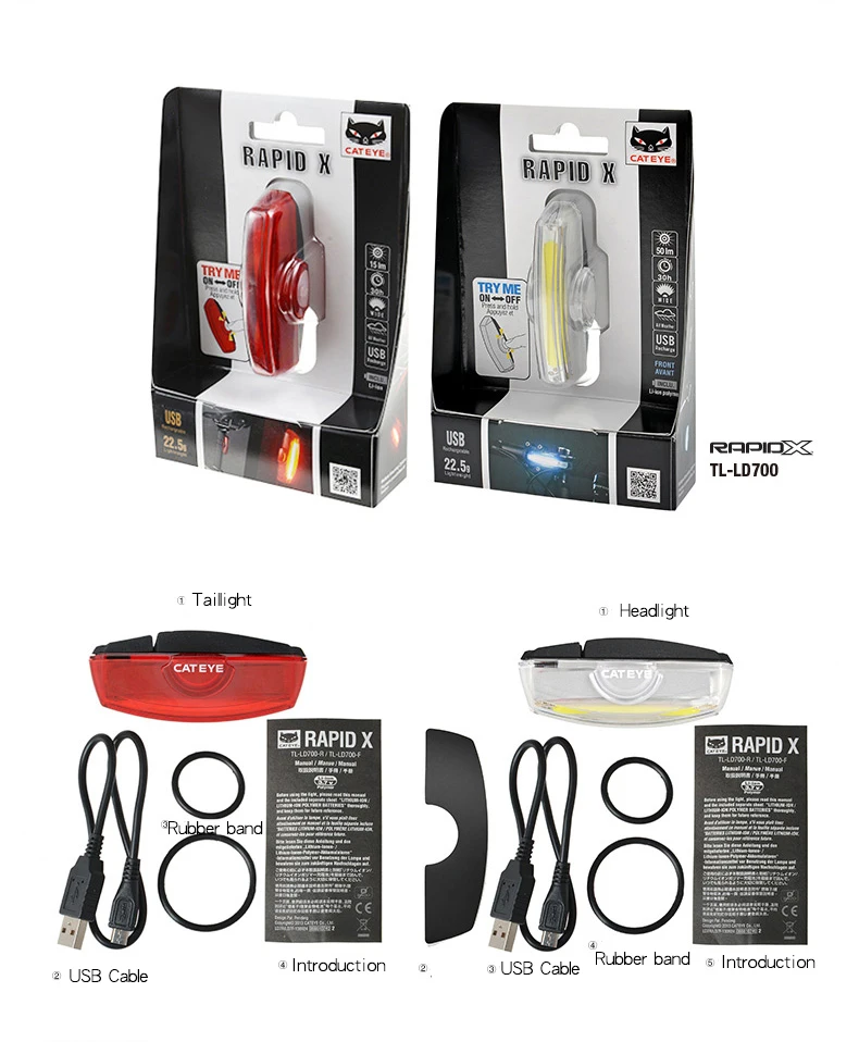 Cheap CATEYE Bicycle Taillight Usb-rechargeable LED Bike Tail Tube Rear Light MTB Mountain Road Bike Warning Lamp Cycling Accessories 21