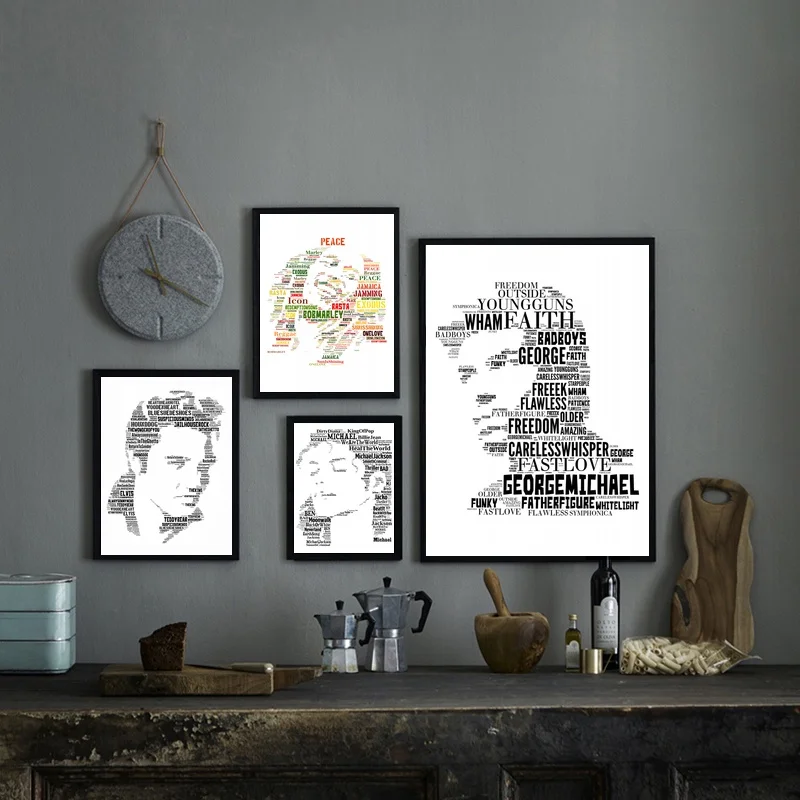 

Elvis Presley Michael Jackson Bob Marley Music Art Poster Print on Canvas Home Decor