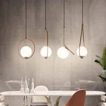 Скандинавская люстра, минималистичный художественный светодиодный светильник, подвесной стеклянный шар, для гостиной, спальни, минималистичный ресторанный бар, домашнее освещение
