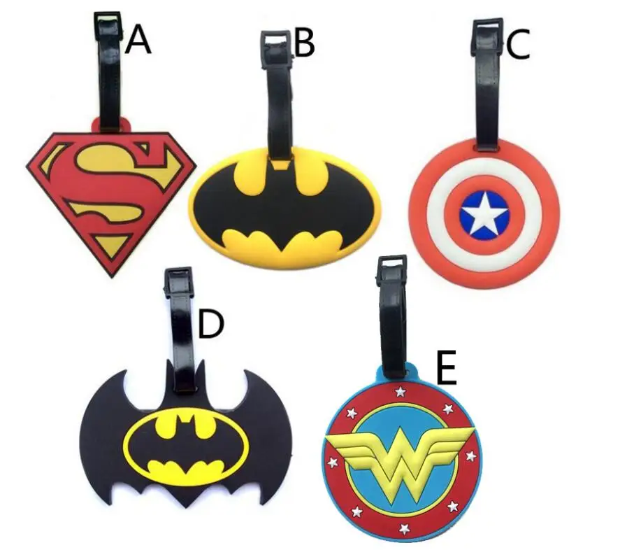 

lot 50 pcs cartoon logo Luggage tag PVC pendants suitcase decoration keychain Card Holder kids gifts