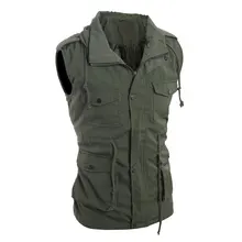 Мужской жилет, мужские зимние военные рабочие жилеты с несколькими карманами на молнии, повседневный жилет для отдыха на открытом воздухе, свободные армейские жилеты