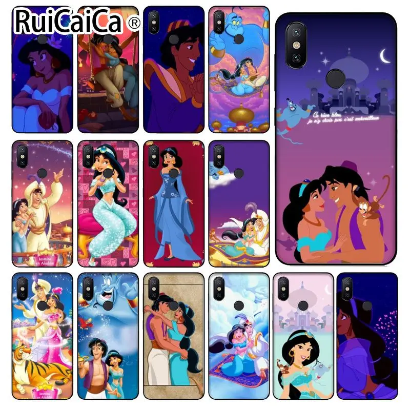 Чехол для телефона Ruicaica Capa Aladdin и Princess Jasmine Black Redmi 5 plus Note Xuiaomi Mi 8 8SE 6 MIX 2 2S | Мобильные