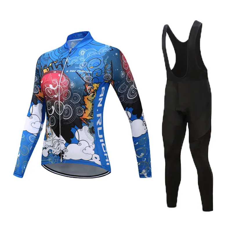 

new 2018 Women's cycling clothing pro cycling jersey set quick-dry long sleeve mountain bike clothes breathable bicycle wear
