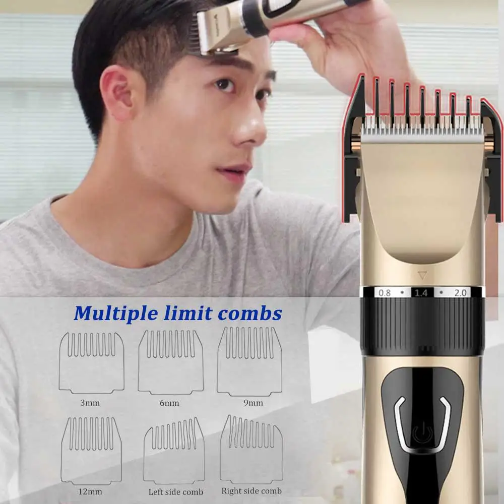 Waterproof Multi-function Professional Electric Hair Clipper Set 5-gear Free Ajustment USB Charging Hair Trimmer Electric Cutter