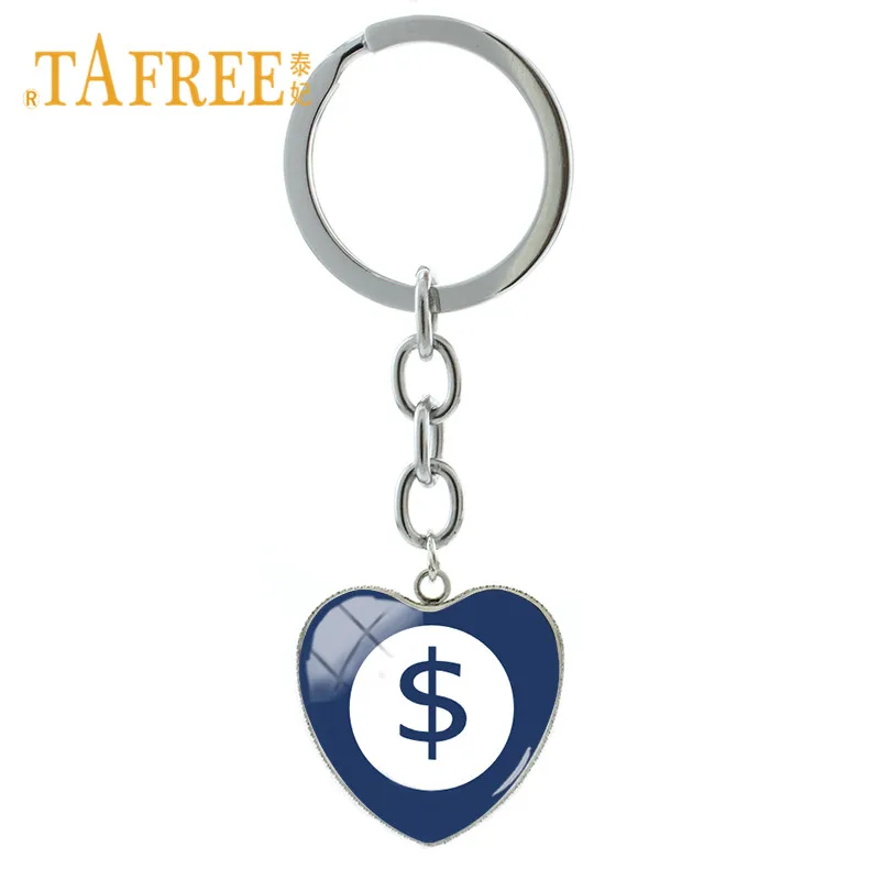 Новинка 2018 модный брелок TAFREE с подвеской в форме сердца доллара золотого цвета