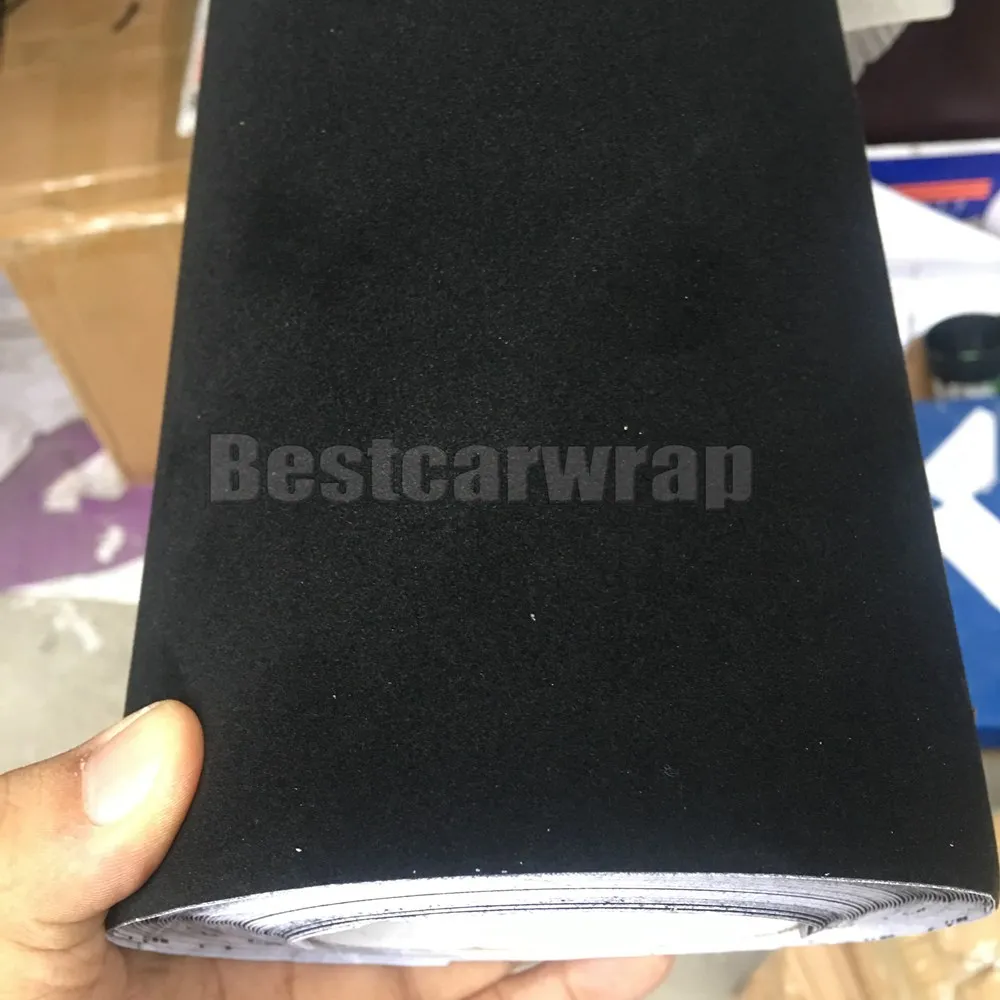 Alcantara Black vinyl velvet  car wrap film foil  Sticker suede leather wrapping  (21)