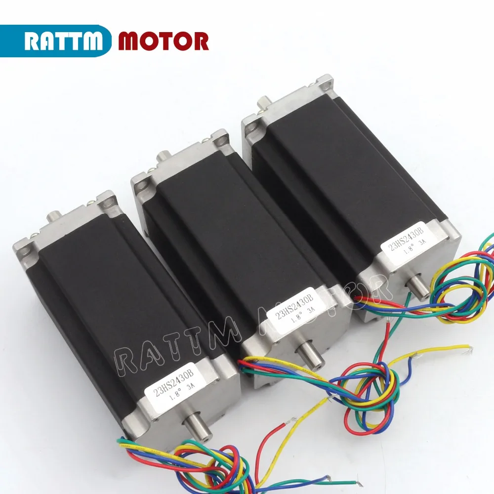 

3pcs NEMA23 23HS2430B 425Oz-in 280N.cm CNC Dual shaft stepper motor stepping motor 3A for CNC Router Milling