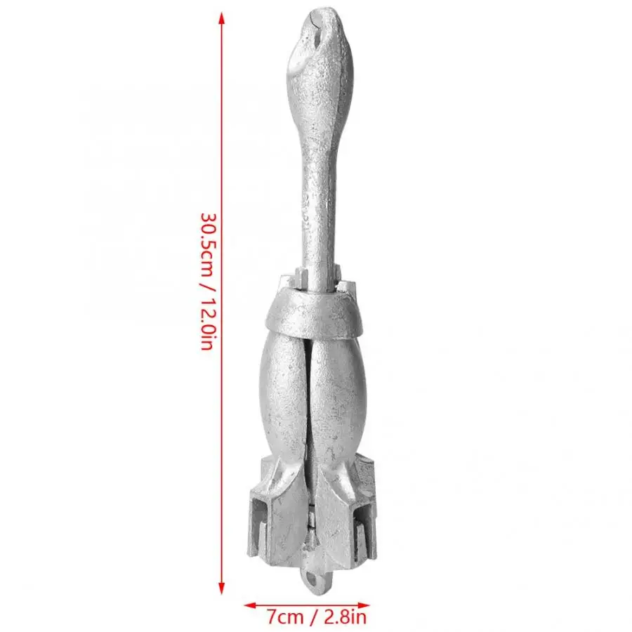 Прочный якорь для рыболовной лодки из нержавеющей стали, складной якорь для маленькой лодки для морского Каяка, аксессуар для лодки