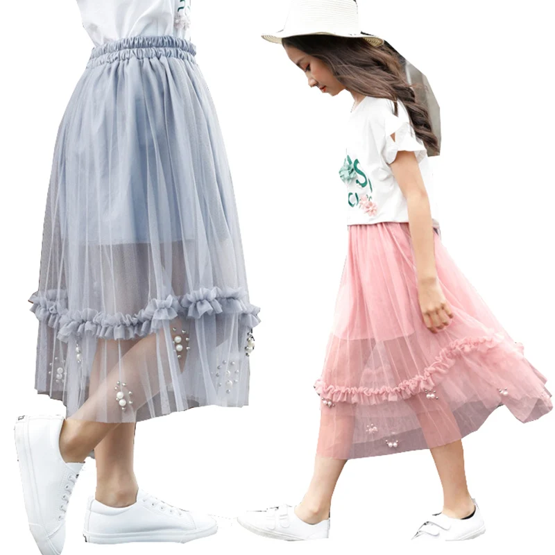 

Teenagers Girls Summer Long Tulle Tutu Skirt Skirts For 3 4 6 8 9 10 12 13 Years Kids Children Mesh Pleated Ball Gown Skirts New