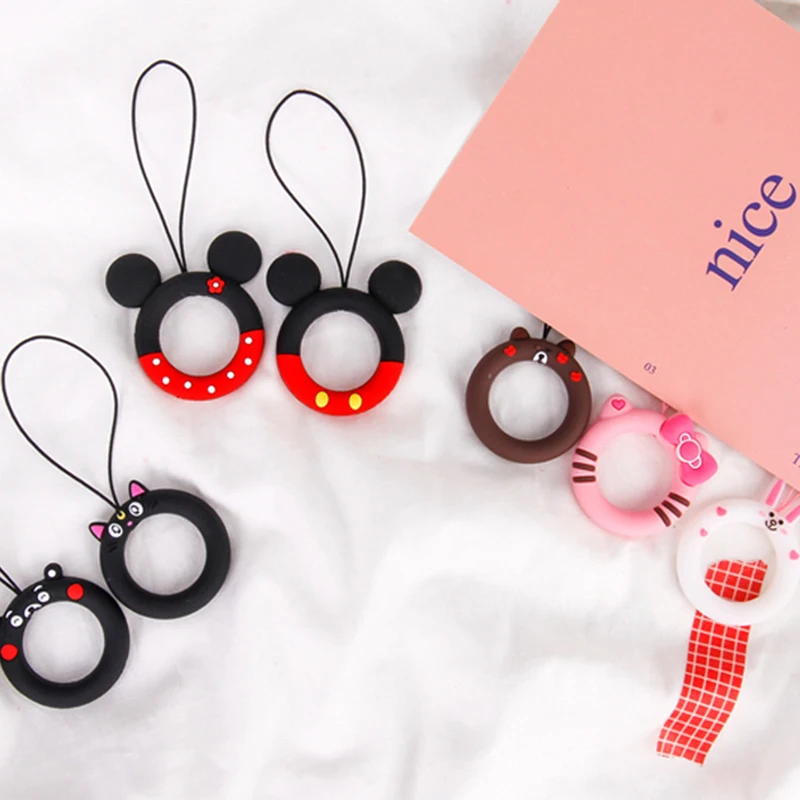 

New Cute 3D Fashion Finger Ring Straps Hand Lanyard for iPhone / Samsung Universal Cell Phone Camera USB Flash Keys Accessories