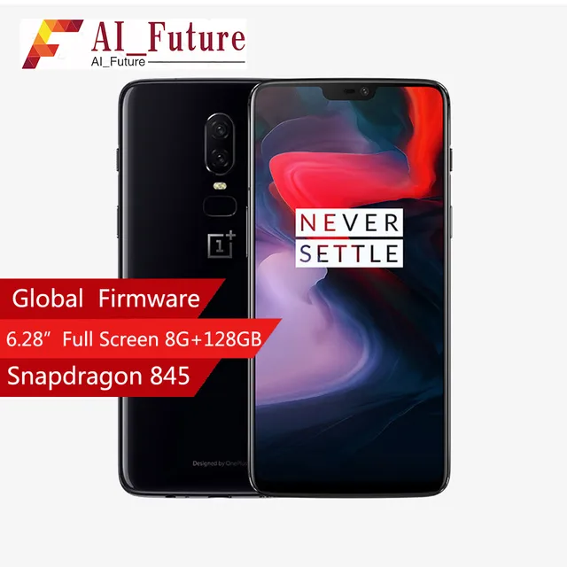 2018 Oneplus 6 T&eacute;l&eacute;phone Portable &Eacute;tanche 6.28 pouces Snapdragon 845 Octa Core Android8.1 Double Cam&eacute;ra 20MP 16MP NFC &Eacute;tanche T&eacute;l&eacute;phone