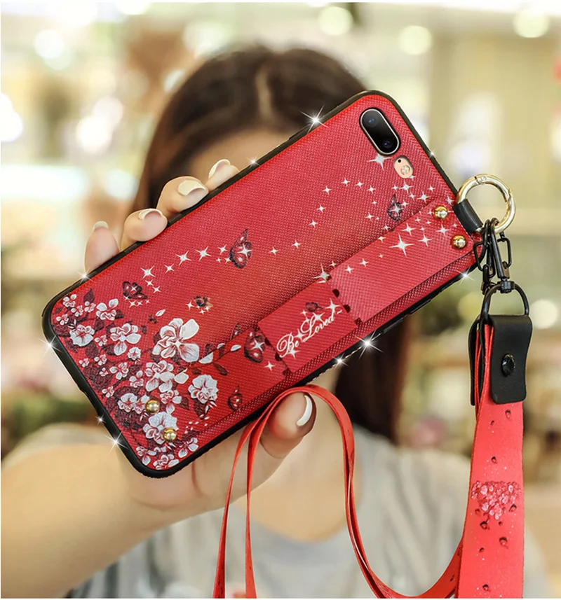 Nephy модный ремешок чехол для телефона iPhone 6 6s 7 8 Plus X XR XS Max 6Plus 7Plus красивый цветок pu