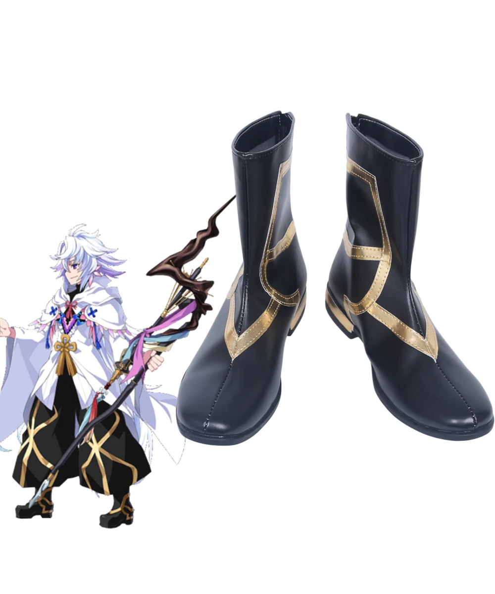 FGO Fate Grand Order Caster Merlin Ботинки для костюмированной вечеринки Обувь на заказ|custom