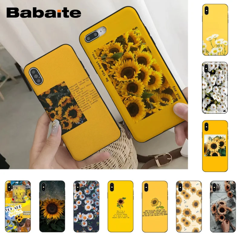 

Babaite Beauty Yellow Sunflower Luxury Phone Cover for iPhone 8 7 6 6S Plus X Xs Xr XsMax 5 5s SE 5c Cover11 11pro 11promax