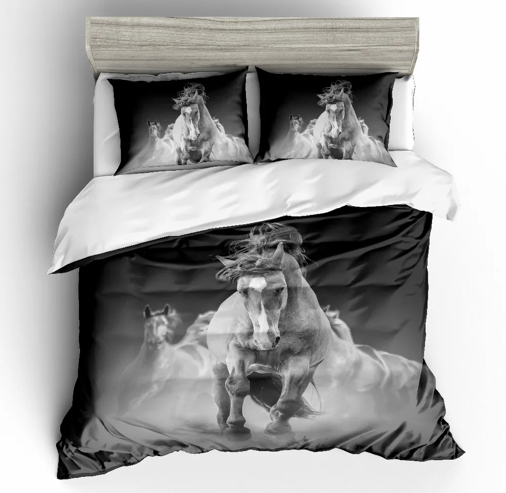 

3D print Bedding set horse gunma lead horse galloping kids'/lovers' gift Duvet cover set Home Textiles