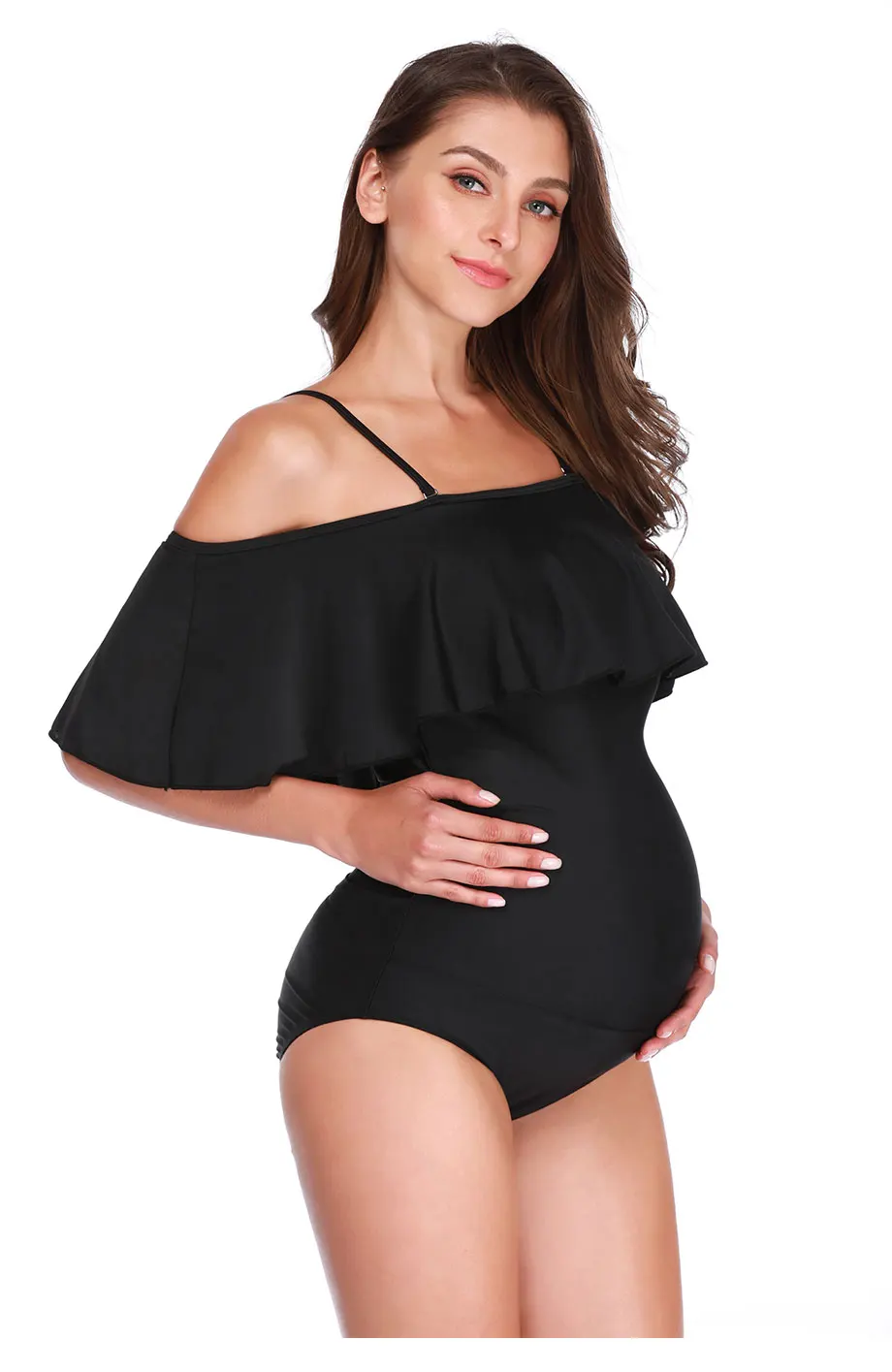 wome sexy banho plissado uma peça fatos
