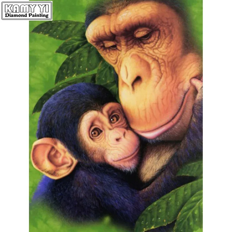 

KAMY YI 5D DIY Diamond Painting Embroidery monkey Full Square / Round Diamond Mosaic Diamond Painting Decoration YY