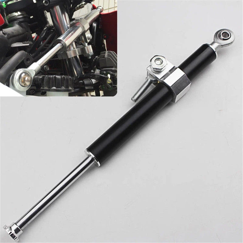 Motorcycle 33cm Aluminum Steering Damper Stabilizer Rod 30mm Fork Clamp Latest