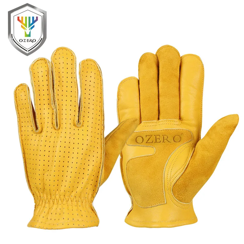 OZERO Motorcycle Gloves Summer Leather Genuine Goatskin Motocross Motorbike Biker Racing Riding Motor Moto Gloves Men Women 5018