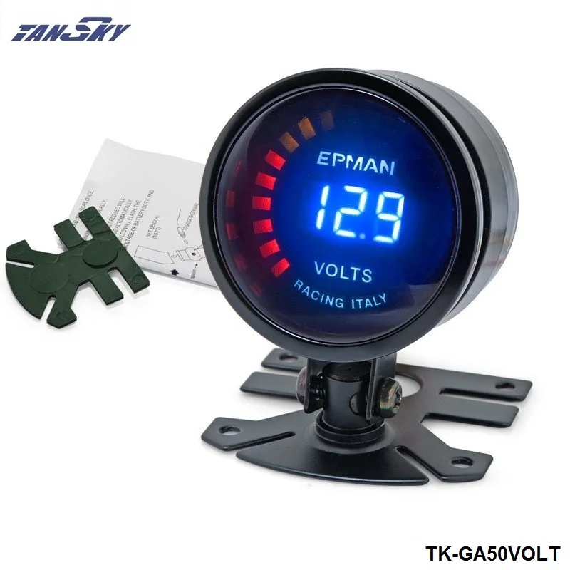 TANSKY - 2015 New EPman racing 52mm Smoked LED Digital Voltage Volt Meter Gauge with bracket For Ford Mustang 86-93  TK-GA50VOLT