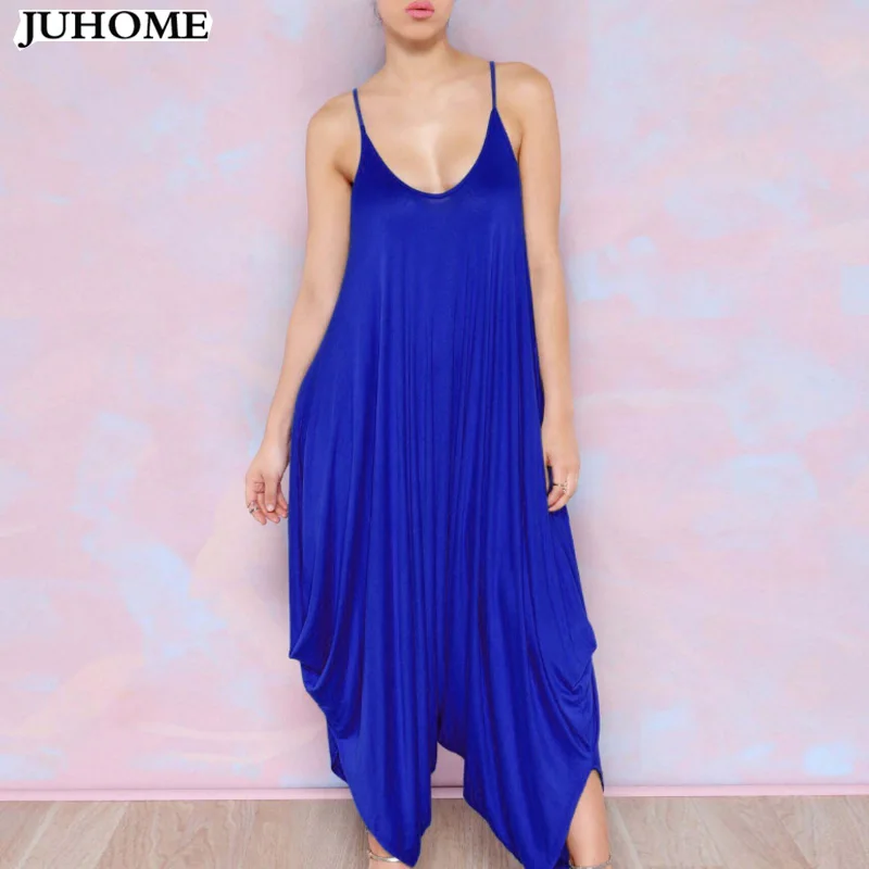 Женский свободный комбинезон без рукавов с V образным вырезом|harem pants jumpsuit|rompers womens