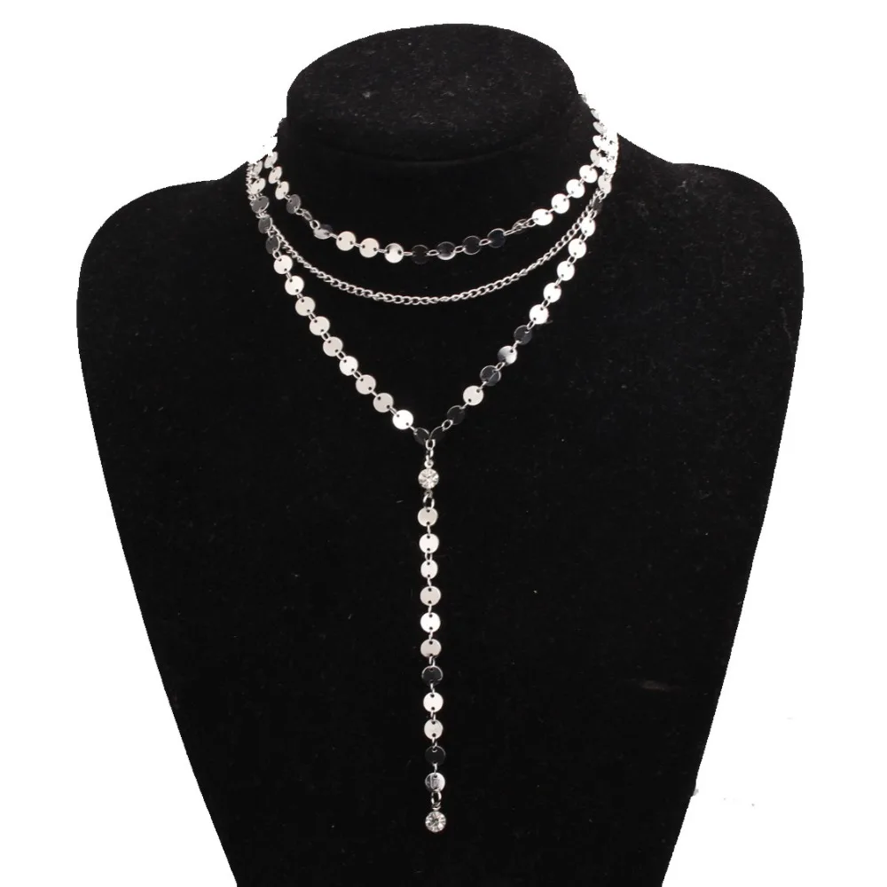 ZRHUA Fashion Women Chain Pendant Necklace Gold/Silver Color Female Chain Necklaces Neck Jewelry collier femme Multi-layers - Image 5