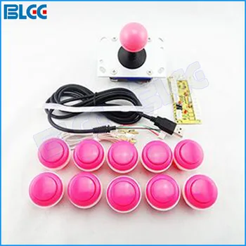 

DIY Arcade Games Parts Accessory with LED USB Zero Delay Encoder 2/4/8 Way Zippy Joysticks 10 * Push Arcade Buttons