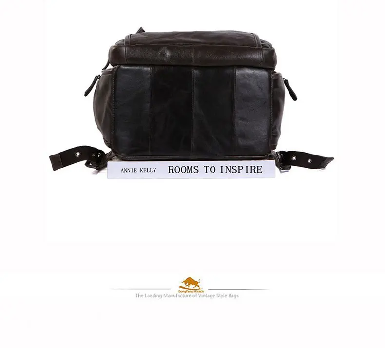 DongFang чудо Новинка Высокое качество натуральная коровья кожа мужские рюкзаки Tote дизайн большая емкость дорожная сумка