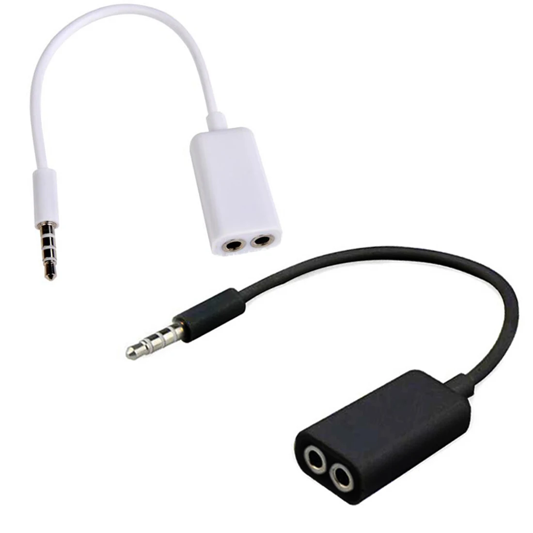 

Headset Jack Earphone Splitter extension 3.5mm Dual Audio Line One In Two Couples Lovers Adapter For iPhone MP3 MP4