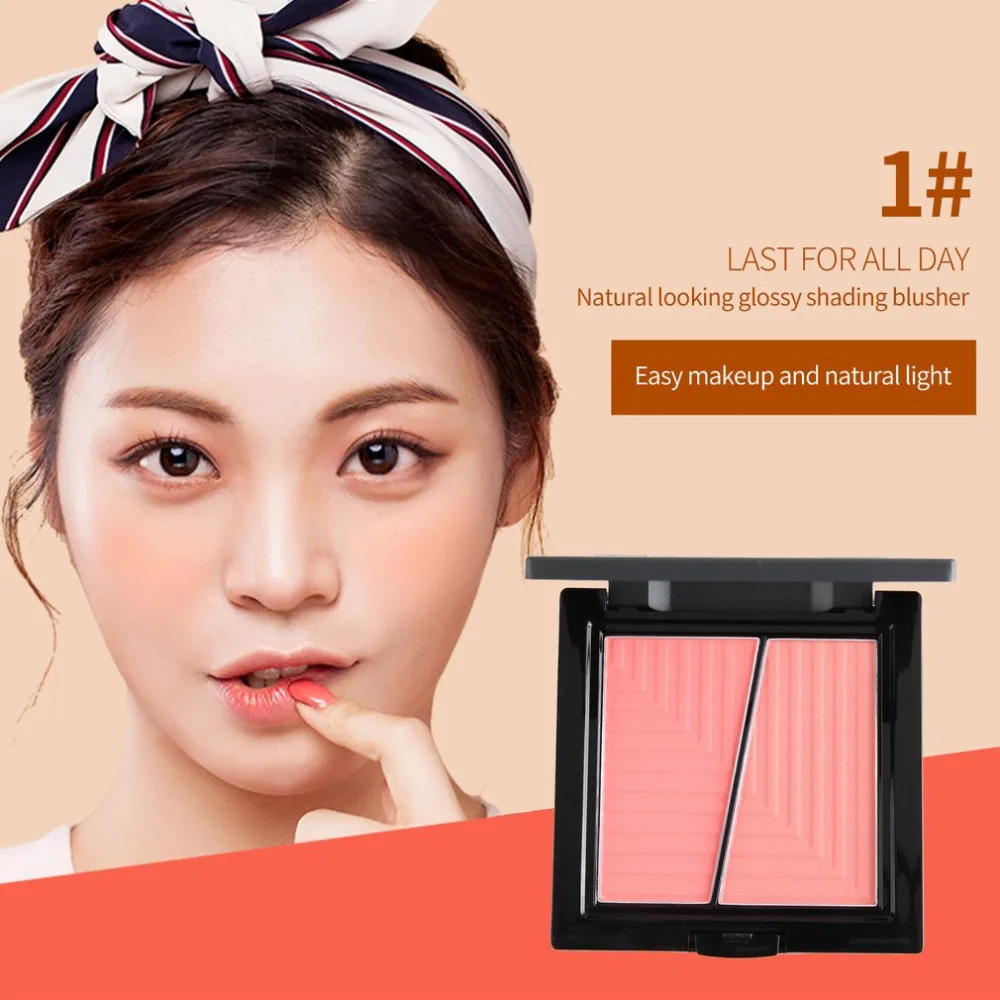 J672 Silky Natural Blush Powder Palette with Dual Colors Beauty Women
