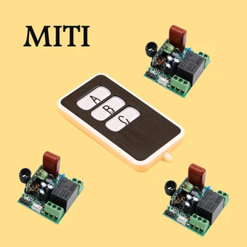 

MITI 220V 3CH Receiver & Transmitter RF Wireless Remote Light Switch Momenrary Toggle Latched Adjustable 5510