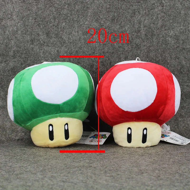 

2 Style Big Size 20cm Super Mario Toad Mushroom Stuffed Plush Pendant Toy