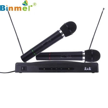 

Professional Wireless Microphone System Dual Handheld + 2 x Mic Cordless Receiver Drop Shipping BINMER Futural DigitalAP19
