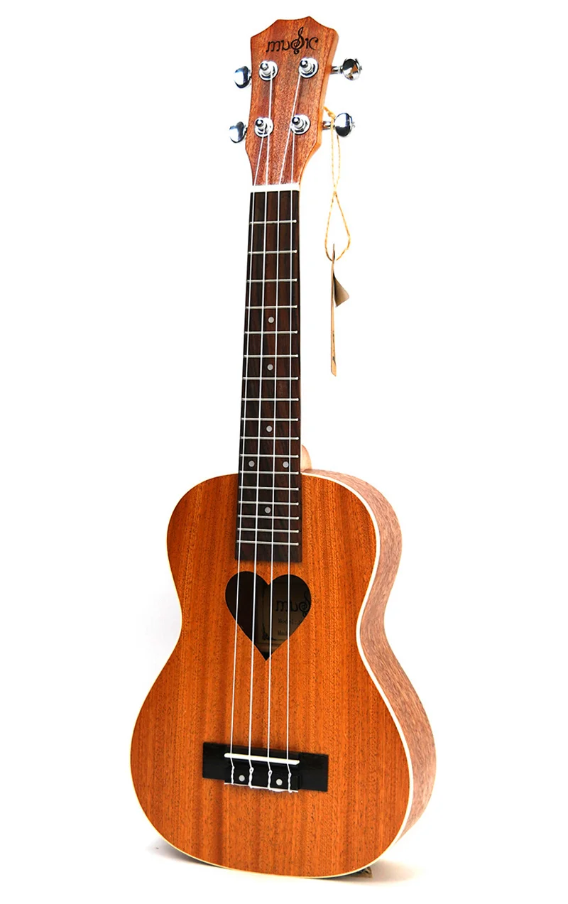 21 дюймов Ukelele сопрано маленькая гитара 4 струны Гавайские электрогитары Гавайские гитары Гавайские электрогитары Акустическая гитара e любящее сердце узор кавакинхо гитар