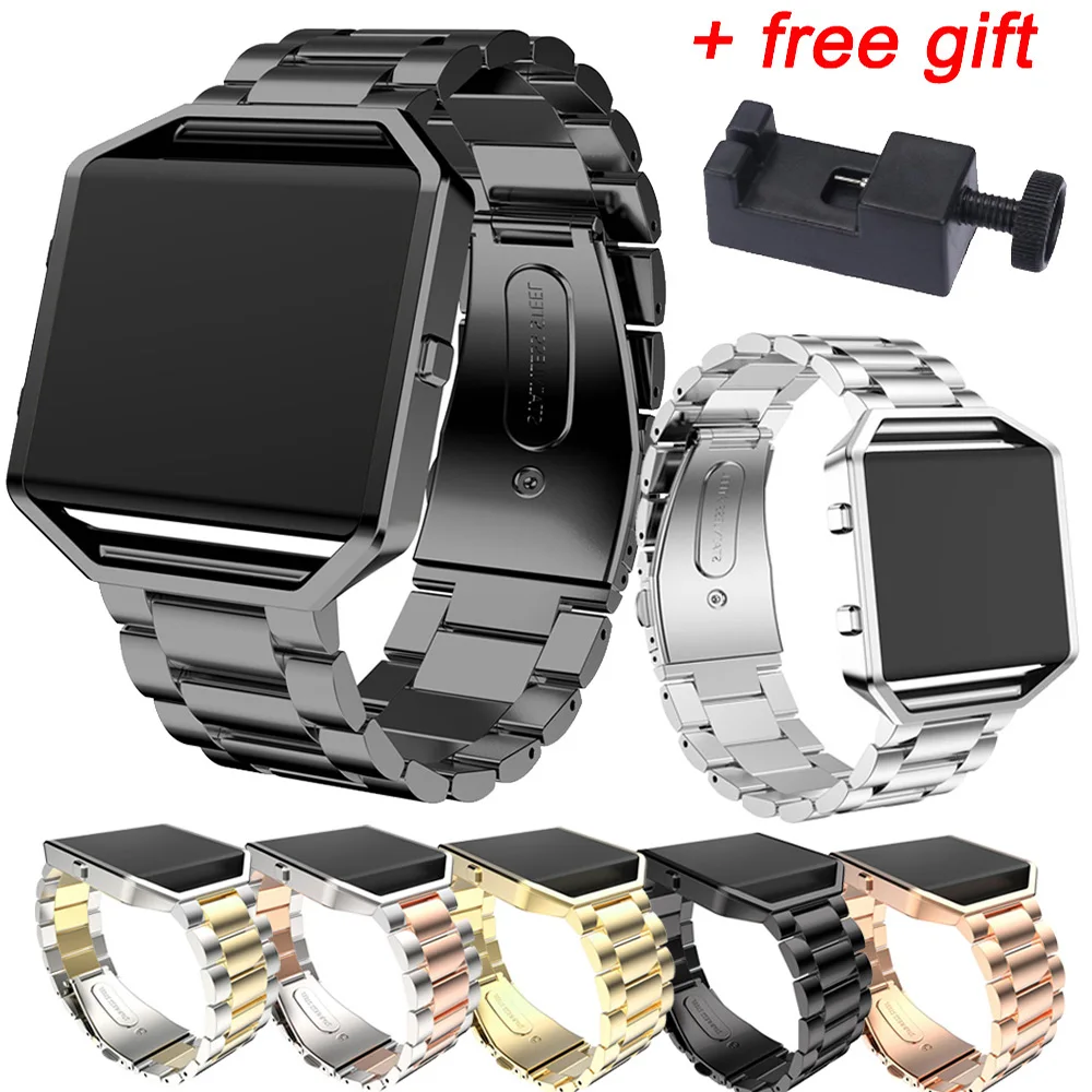 For Fitbit Blaze Stailess Steel Strap Band Luxury Metal Watchband Replacement Wristband Strap Bracelet With Tool Accessories