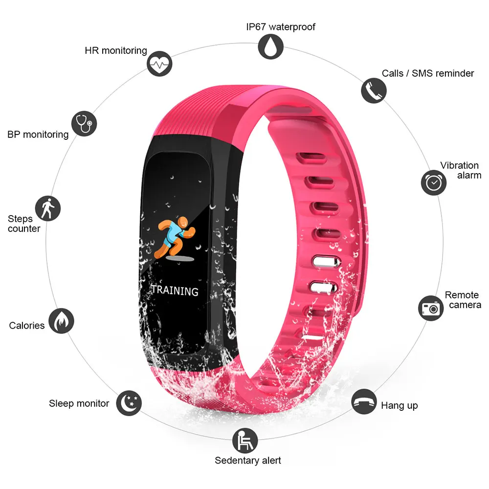 4-130376-smart bracelet up9- Smart Bracelet Blood Pressure Measurement Heart Rate Monitor Smart Wristband IP67 