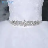 BRITNRY Luxury Wedding Belt Silver Diamond Bridal Belt For Wedding Gown Rhinestones Bridal Belt Wedding Decoration Real Photos