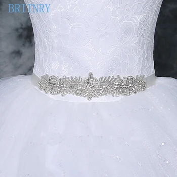 

BRITNRY Luxury Wedding Belt Silver Diamond Bridal Belt For Wedding Gown Rhinestones Bridal Belt Wedding Decoration Real Photos