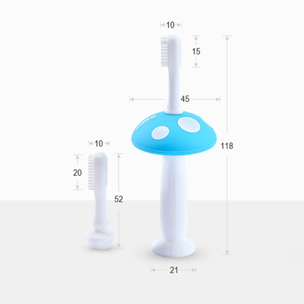 Детская Пищевая силиконовая зубная щетка Детская антиласточка дизайн прекрасная учебная зубная щетка милый гриб форма Детская Стоматологическая Уход