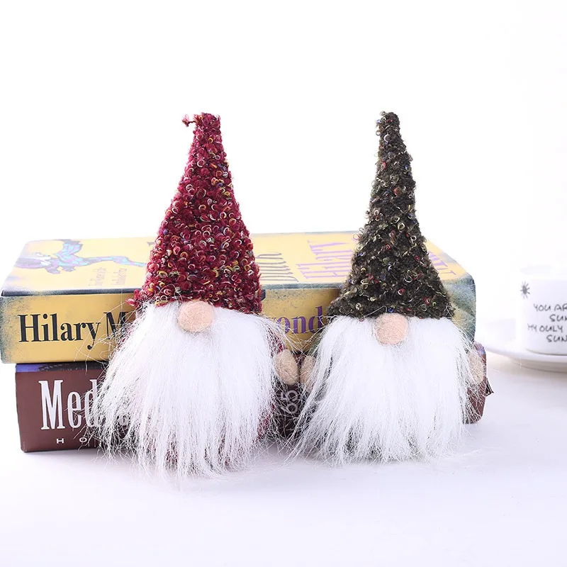 

Hot Mini Handmade Swedish Tomte Christmas Santa Claus Ornaments Christmas Tree Plush Figurines Desktop Decor Holiday Gift
