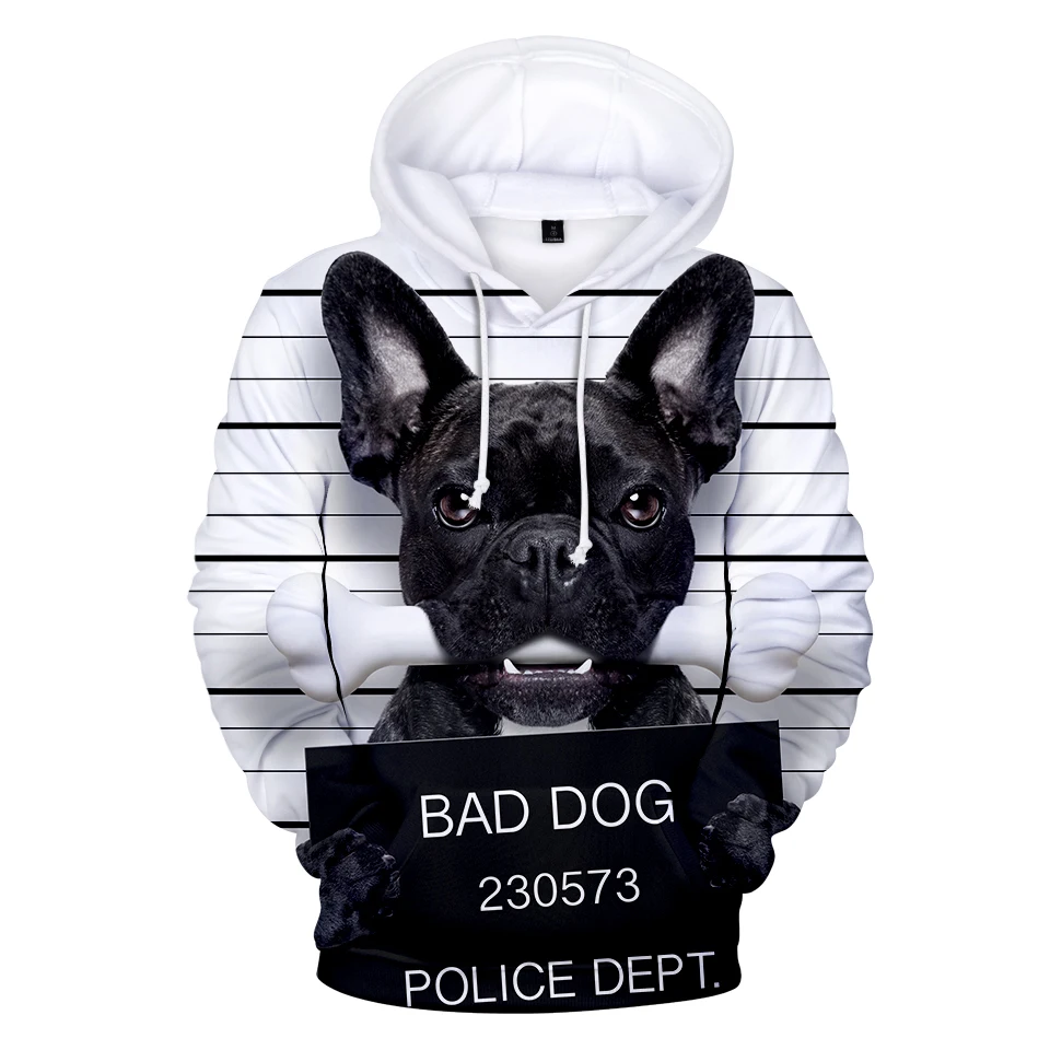 Мужские 3D толстовки с капюшоном French bulldong новые весенние для мужчин и женщин 2019 |
