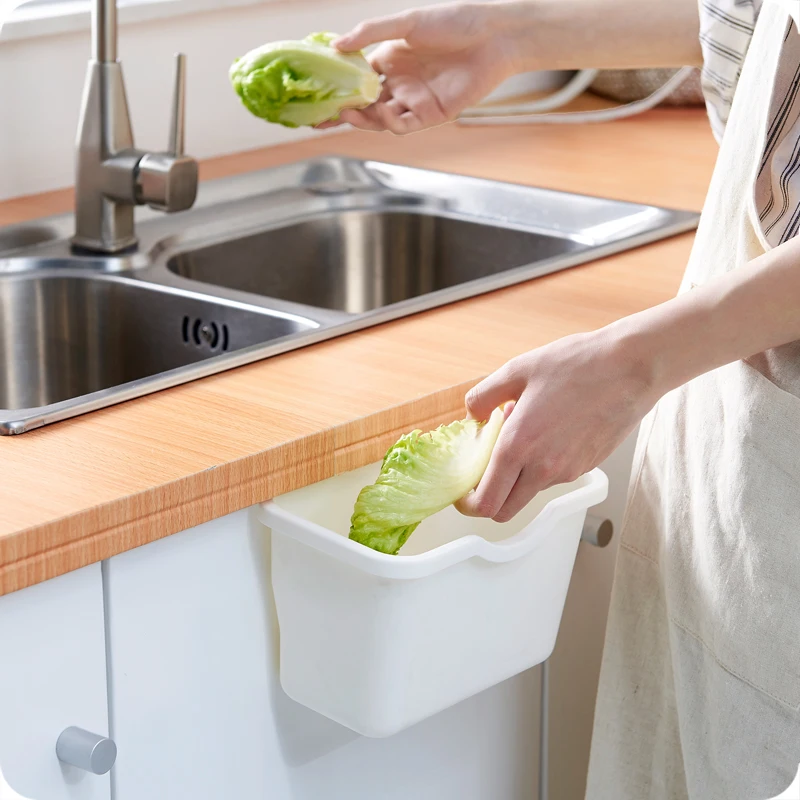 Door Plastic Hanging Trash Can Household Kitchen Waste Bin