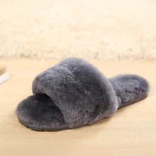 Natural Wool Fur Slippers Fashion Female Winter Slippers Women Warm Indoor Slippers Top Quality Soft Wool Lady Home Shoes 35-41