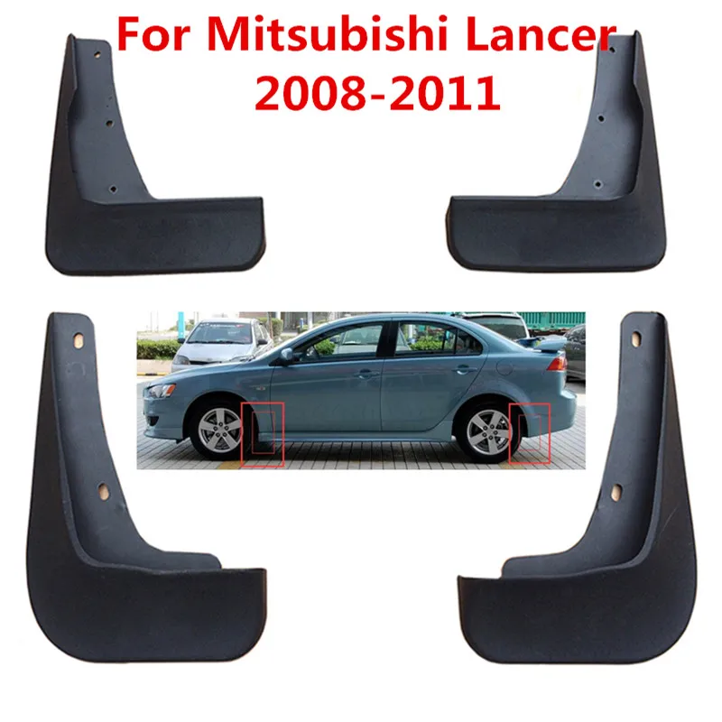 

4Pcs/Set Car Mudflaps Splash Guards Mud Flap Mudguards Fender For For Mitsubishi Lancer 9 2008 2009 2010 2011 Car Accessories