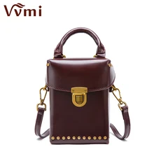 Vvmi 2017 new women handbags chic unique mini rivet box handbag female single shoulder crossbody bags brand designer bags