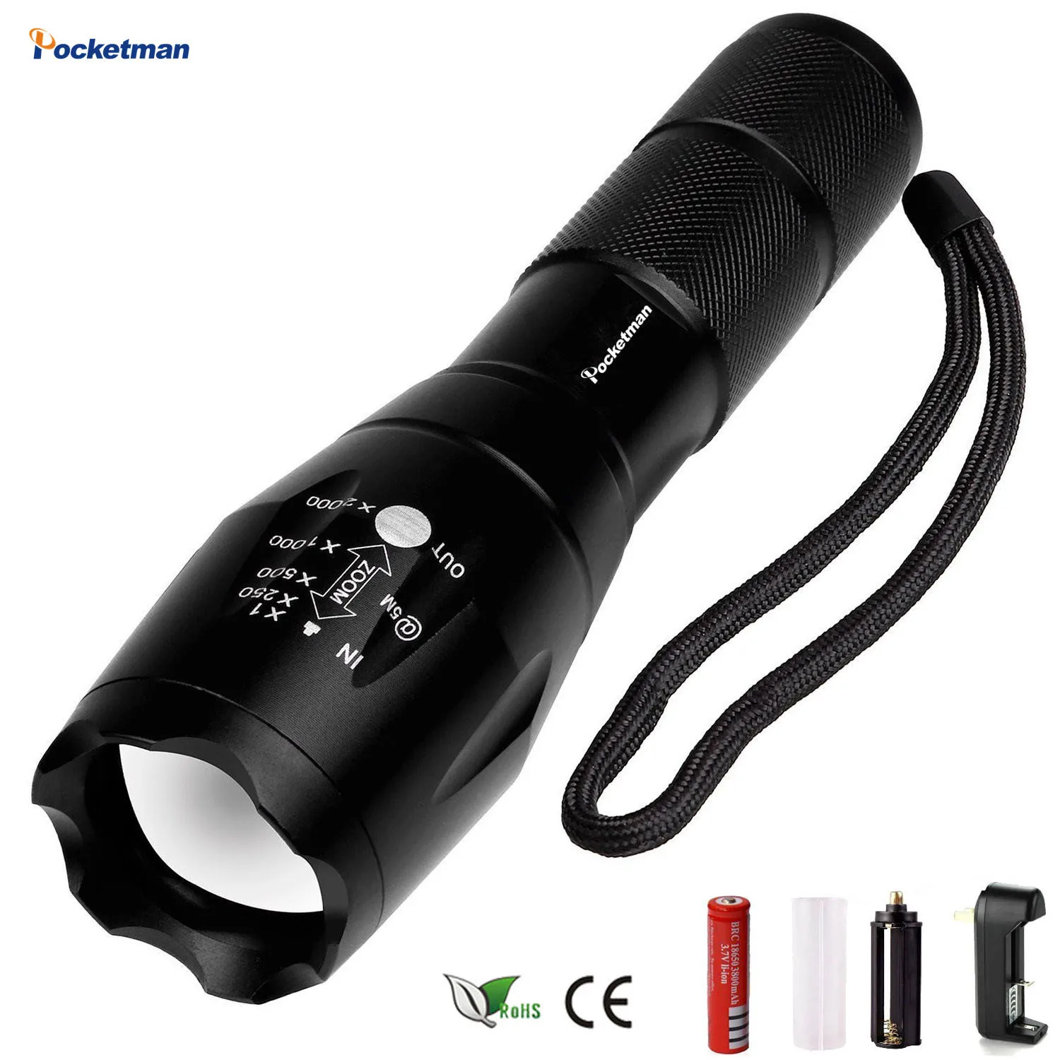 

8000LM E17 LED Flashlight 18650 torch waterproof flashlights XM-L T6/L2 linterna led Zoomable lampe torche For or 3x AAA Battery