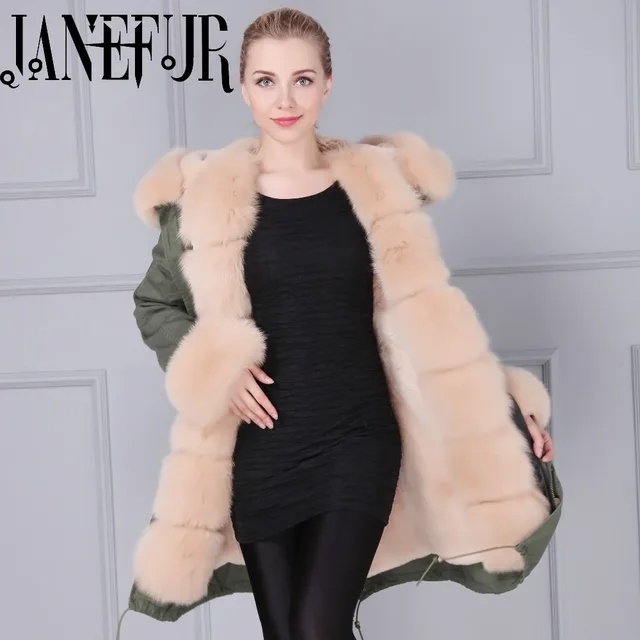 Cheap 2016 new design women fur parka fox fur parka coat with real fox fur hooded parka winter parka bloger style